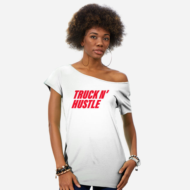 TNH Red-Womens-Off Shoulder-Tee-truck-n-hustle
