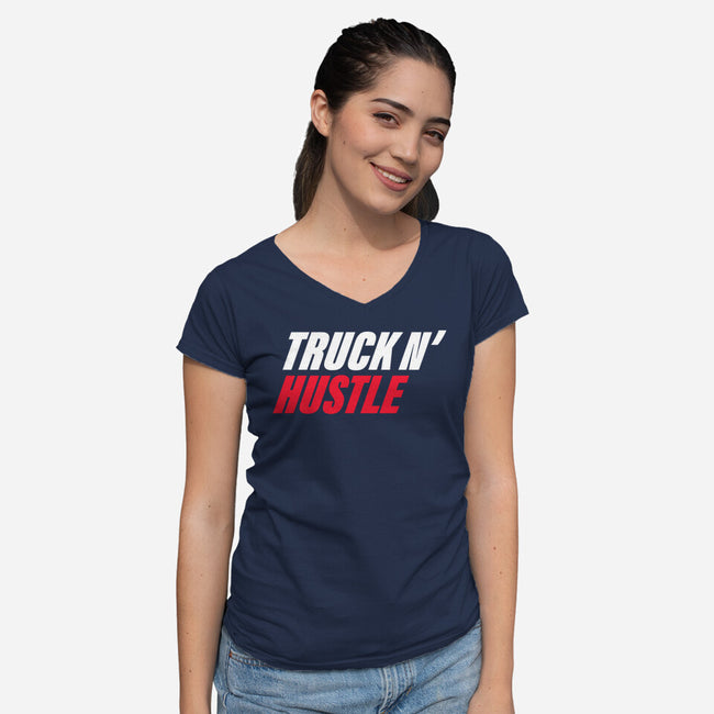 TNH Classic-Womens-V-Neck-Tee-truck-n-hustle