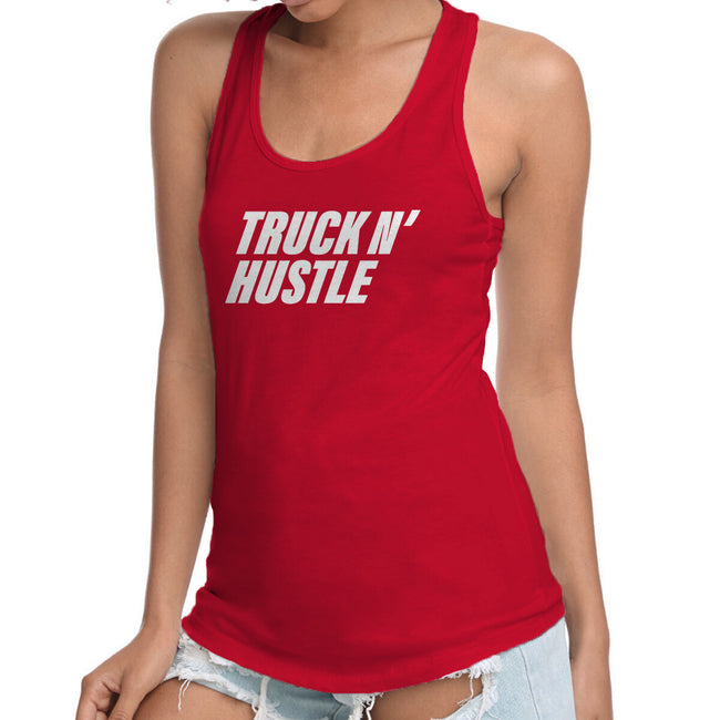 TNH White-Womens-Racerback-Tank-truck-n-hustle