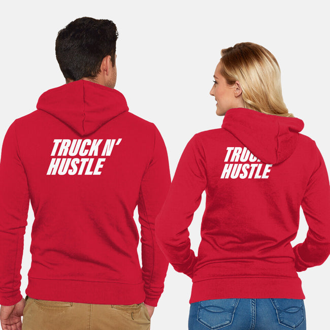 TNH White-Unisex-Zip-Up-Sweatshirt-truck-n-hustle