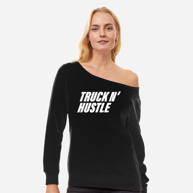 TNH White-Womens-Off Shoulder-Sweatshirt-truck-n-hustle