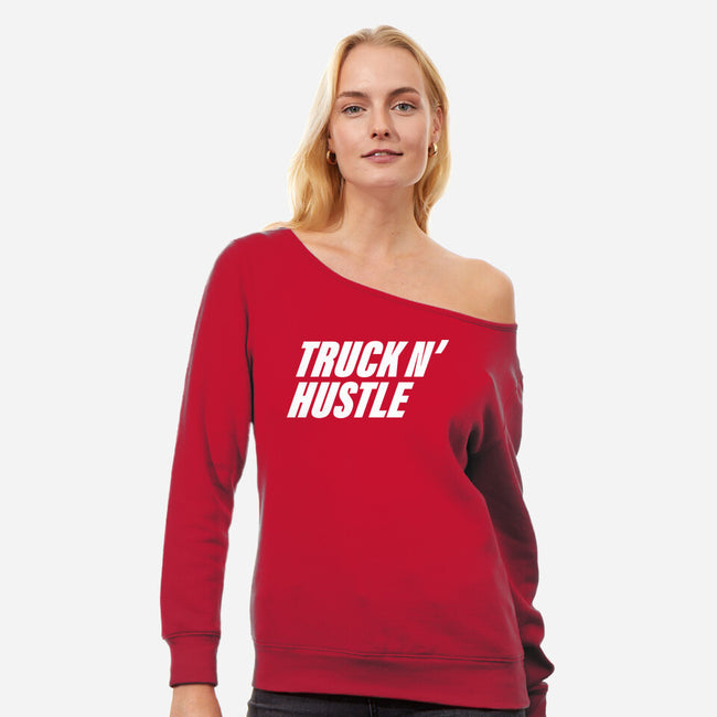 TNH White-Womens-Off Shoulder-Sweatshirt-truck-n-hustle