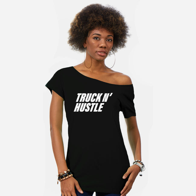 TNH White-Womens-Off Shoulder-Tee-truck-n-hustle
