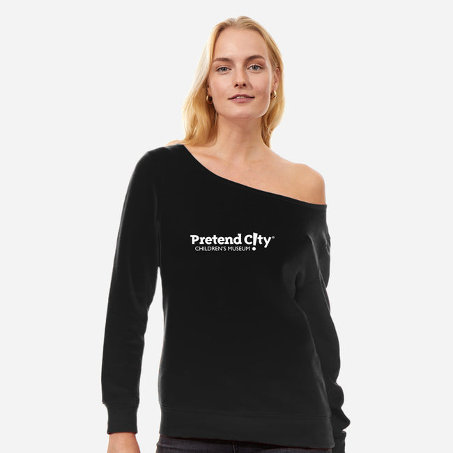 Pretend City White-womens off shoulder sweatshirt-Pretend City