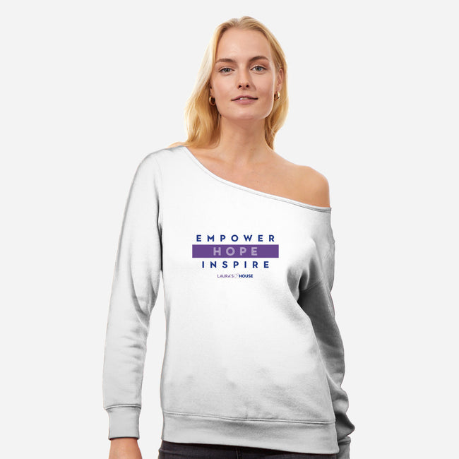 Empowering Change-womens off shoulder sweatshirt-Laura's House