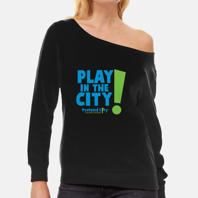 Play in the City-womens off shoulder sweatshirt-Pretend City