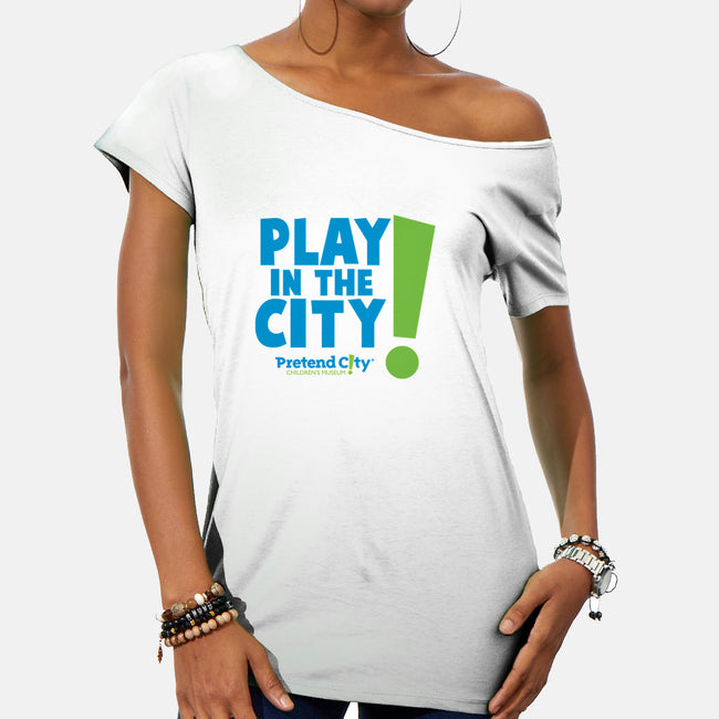 Play in the City-womens off shoulder tee-Pretend City