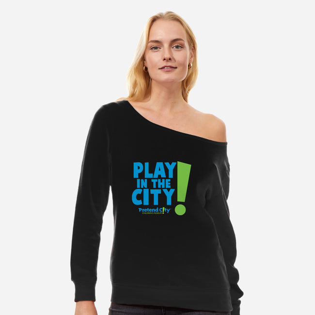 Play in the City-womens off shoulder sweatshirt-Pretend City