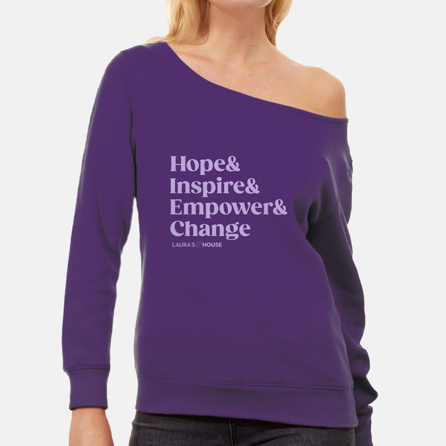 Inspire-womens off shoulder sweatshirt-Laura's House
