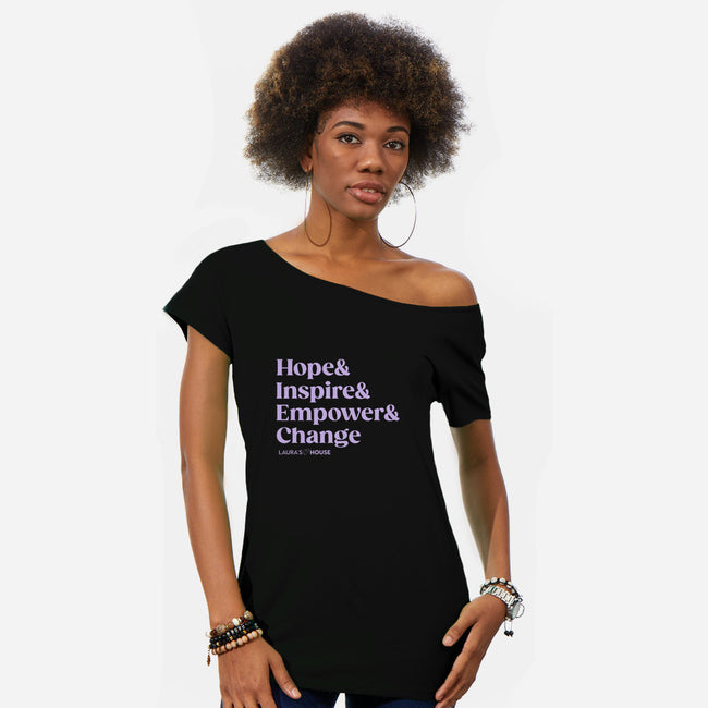 Inspire-womens off shoulder tee-Laura's House