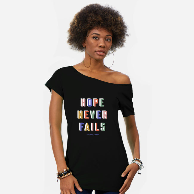 Hope In Action-womens off shoulder tee-Laura's House