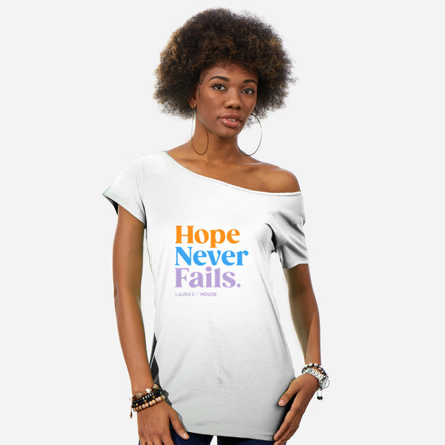 Hope-womens off shoulder tee-Laura's House