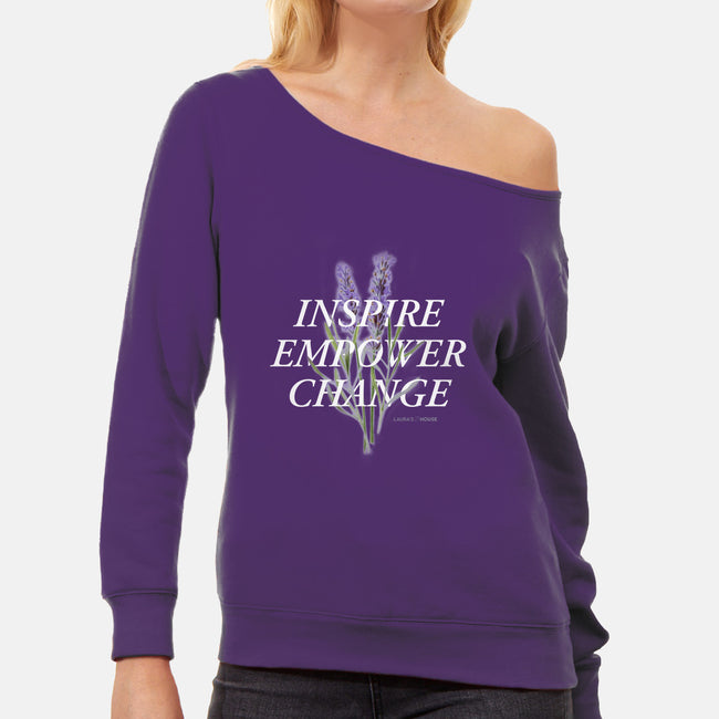 Lavender-womens off shoulder sweatshirt-Laura's House