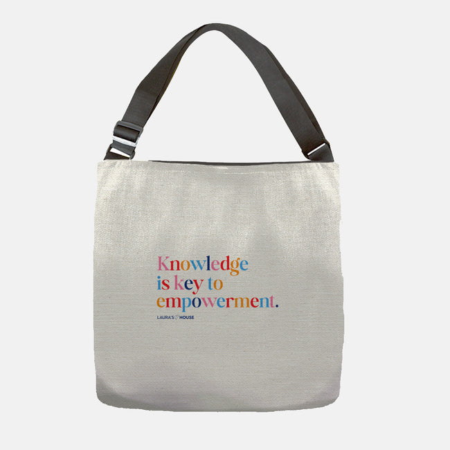 Knowledge-none adjustable tote-Laura's House