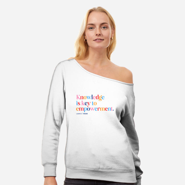 Knowledge-womens off shoulder sweatshirt-Laura's House
