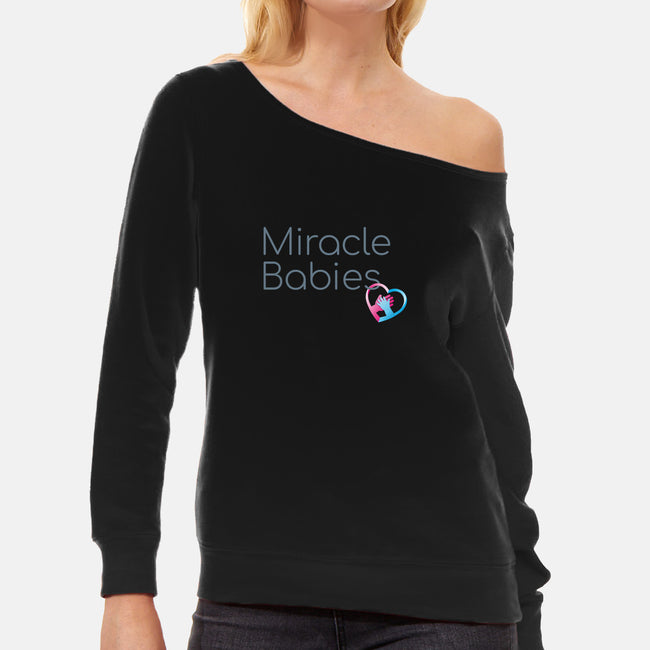 Miracle Babies Charm-womens off shoulder sweatshirt-Miracle Babies