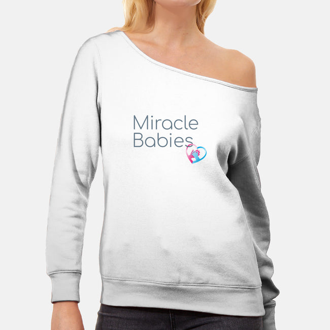 Miracle Babies Charm-womens off shoulder sweatshirt-Miracle Babies