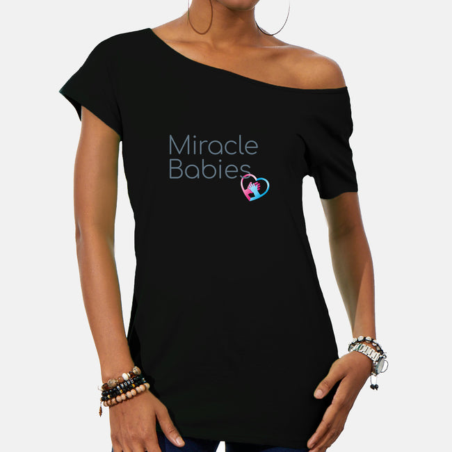 Miracle Babies Charm-womens off shoulder tee-Miracle Babies
